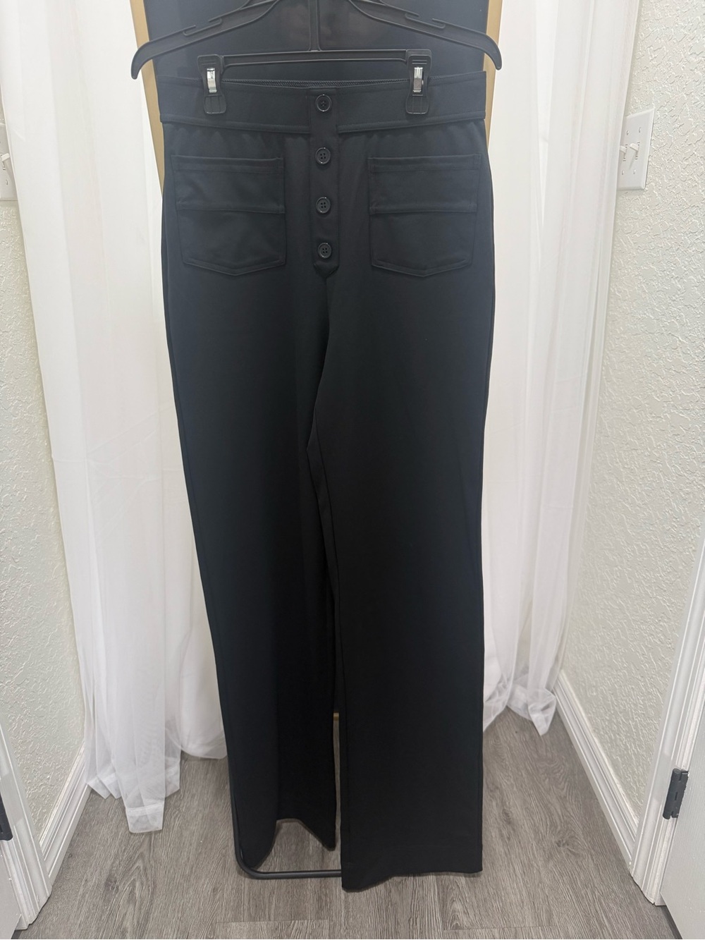 Halara High Waisted Button Multiple Pockets Straight Leg Casual Pants - medium